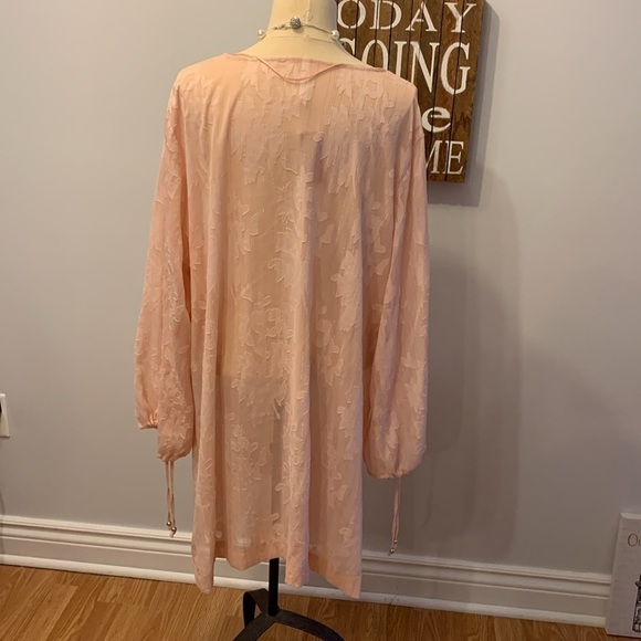 NWT JOE FRESH ROXY EARLE Peach Sparkle Long Sleeve Blouse 1X - Picture 6 of 11